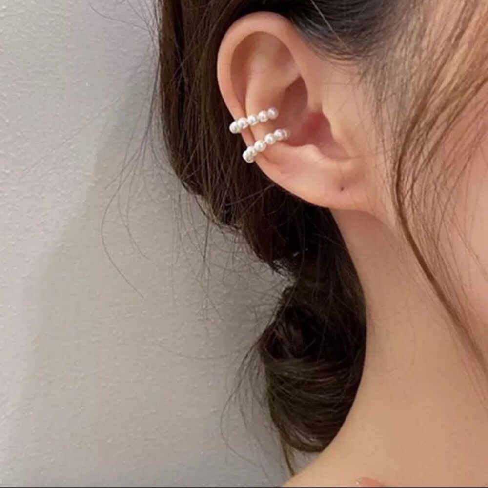 “Pearl Haven” No Pierce Ear Cuff Bohemian Hippie Dainty Beach/Festival Earrings